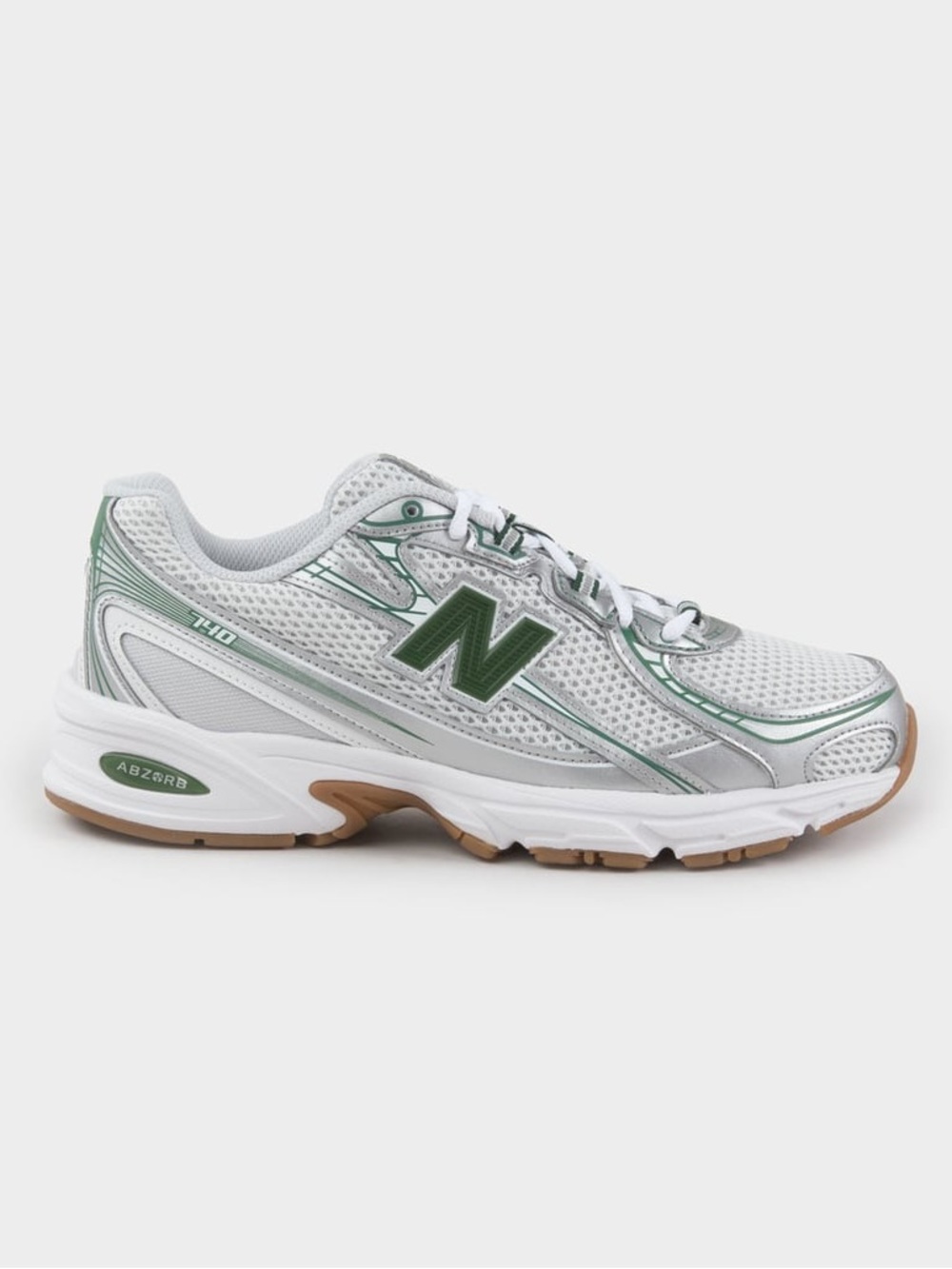 New Balance women’s Athletic Runner in White with Green Logo